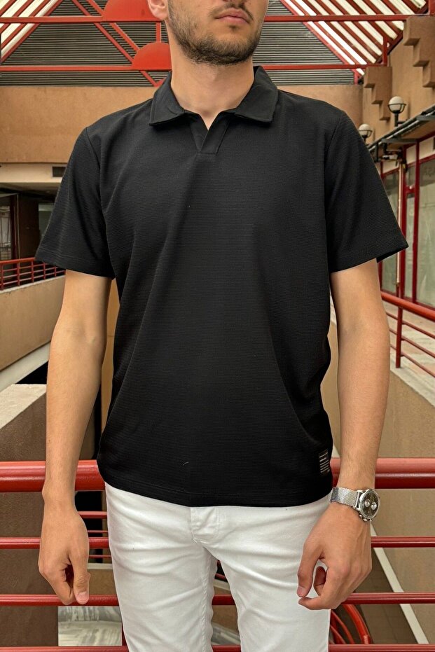 Men, No Button, Standard-Fit, Old Money Culture, Polo Collar T-Shirt 24Usept02