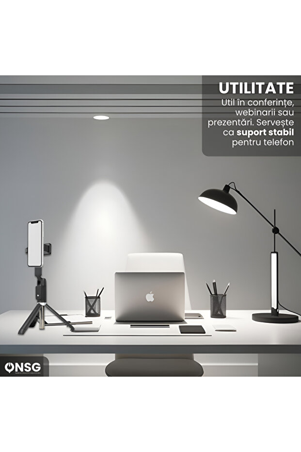 Selfie Stick 3-in-1, Bluetooth 5.2, Android and Iphone, 360 Degree Rotation, Vlogging Support, Black - 3