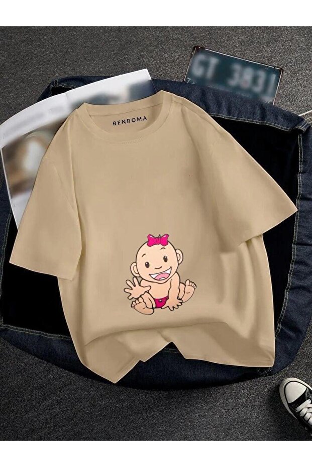 Pregnant Pink Baby Printed T-Shirt