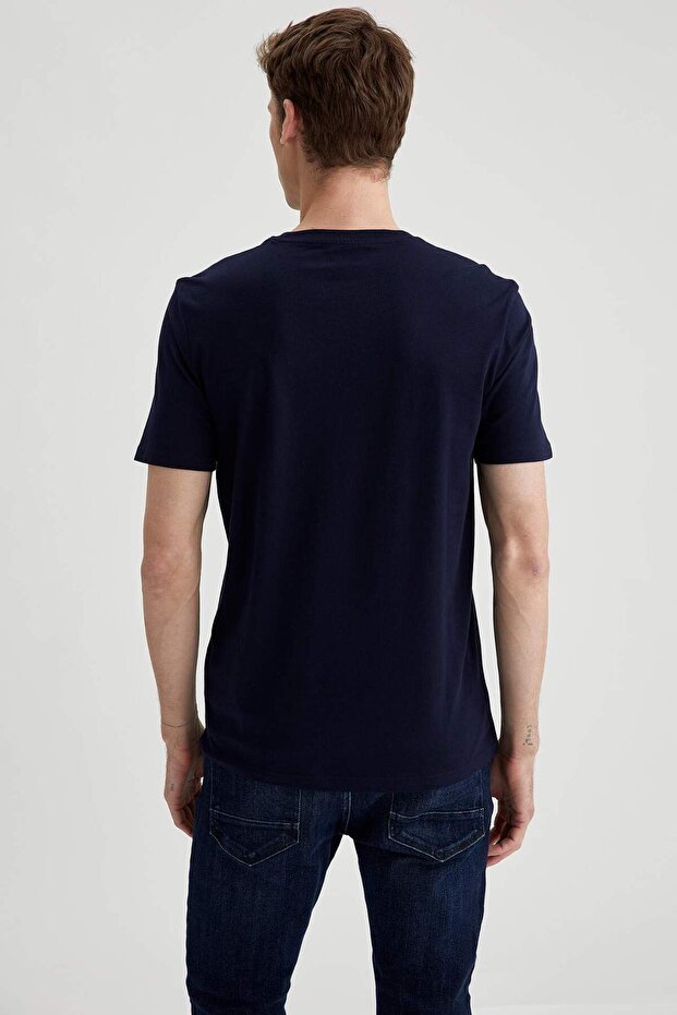 Regular Fit Bisiklet Yaka Basic Kısa Kollu Tişört M7666AZ21SP - 4