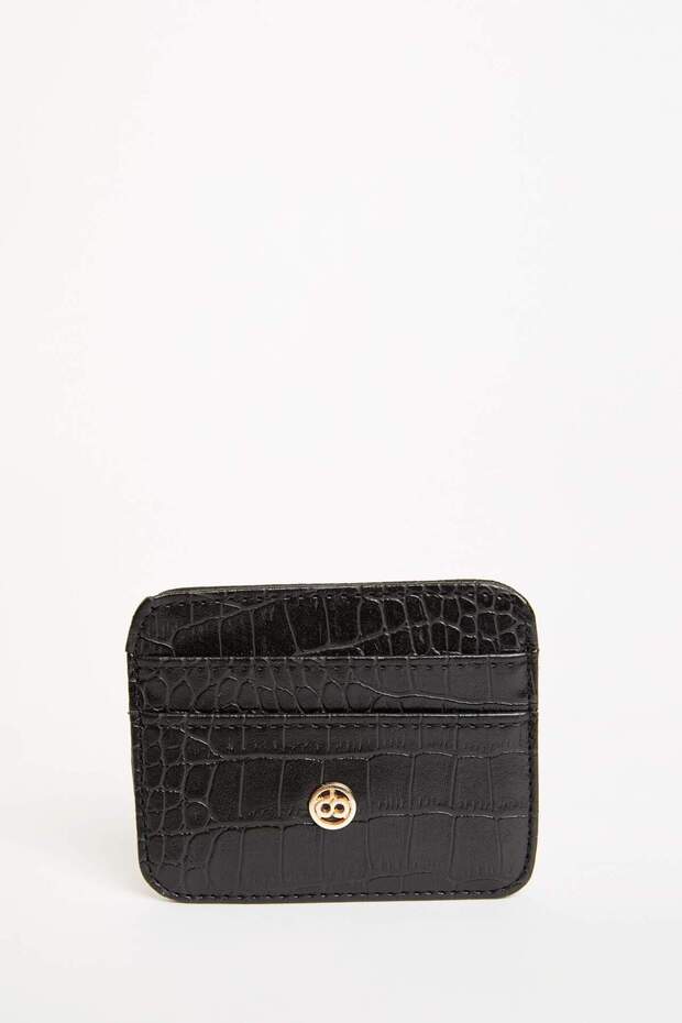 Women's Faux Leather Croco Card Holder W2526Azns