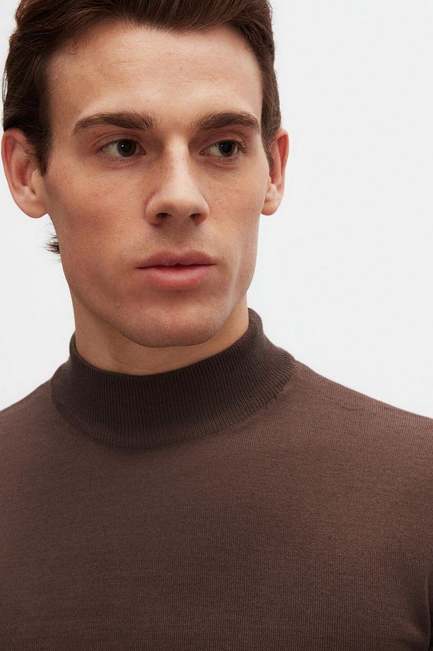 Ds Damat Regular Fit Vizon Pamuk Karışımlı Yarım Balıkçı Triko Kazak - 6