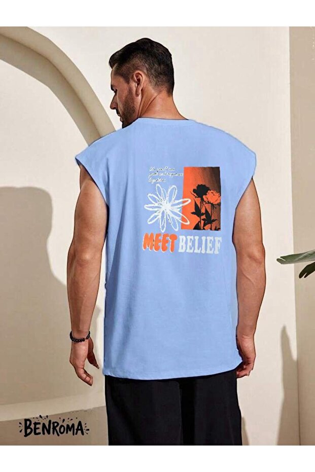 Meet Belief Printed Sleeveless T-Shirt