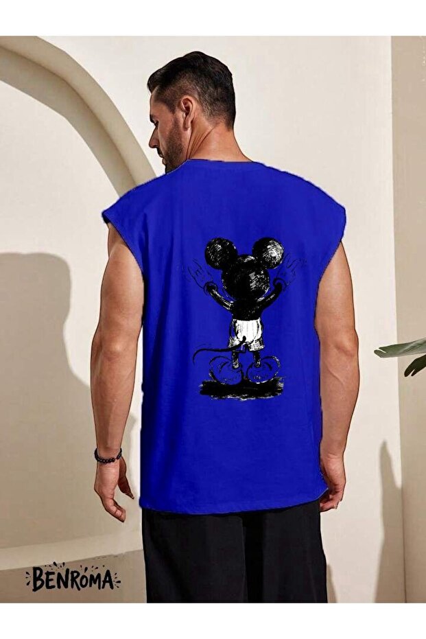 Cartoon Character Printed Sleeveless T-Shirt