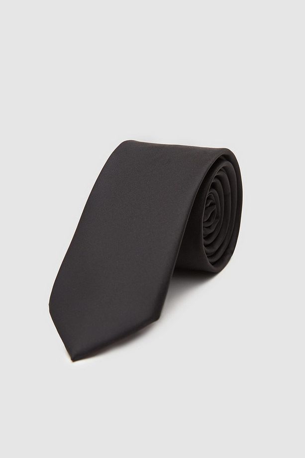 Ds Damat Siyah Düz 5,5 Cm Kravat - 1