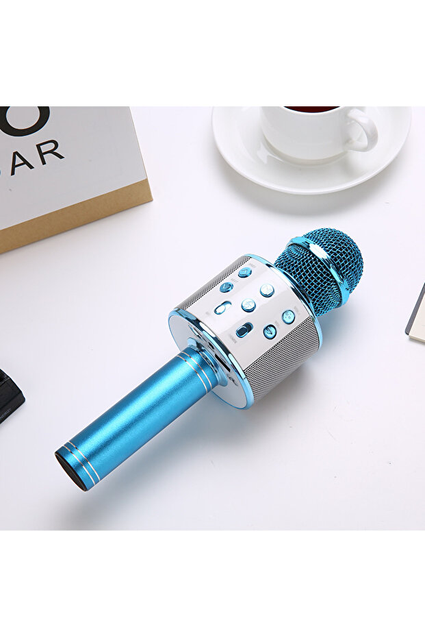 Türkçe Seslendirme Karaoke Mikrofonu Bluetooth Mikrofon Bluetooth Speaker Hoparlör Aux-Tf-Usb Giriş - 7