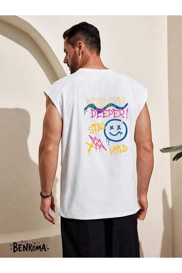 Deeper Stay Printed Sleeveless T-Shirt