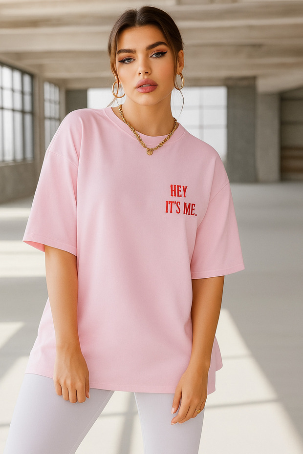 Hey It's Me Printed Oversize T-Shirt