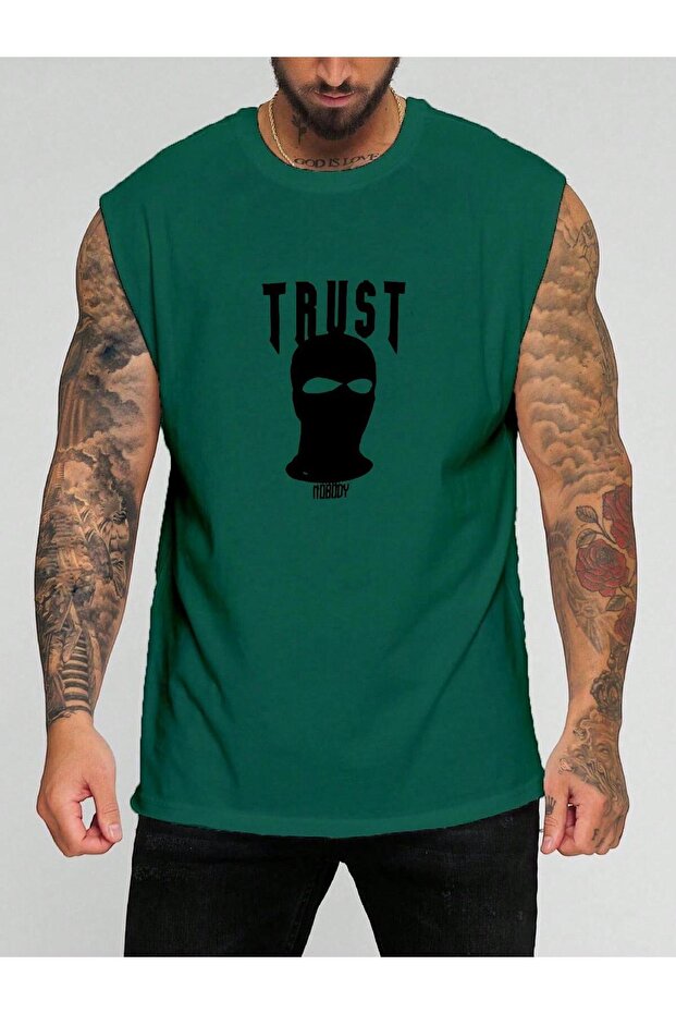 تي شيرت بدون أكمام مطبوع عليه Trust