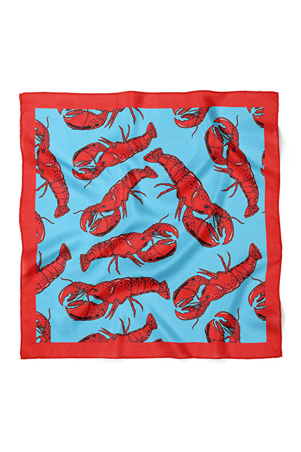 Istakoz Desen Fular Bandana 50x50 Cm - 2