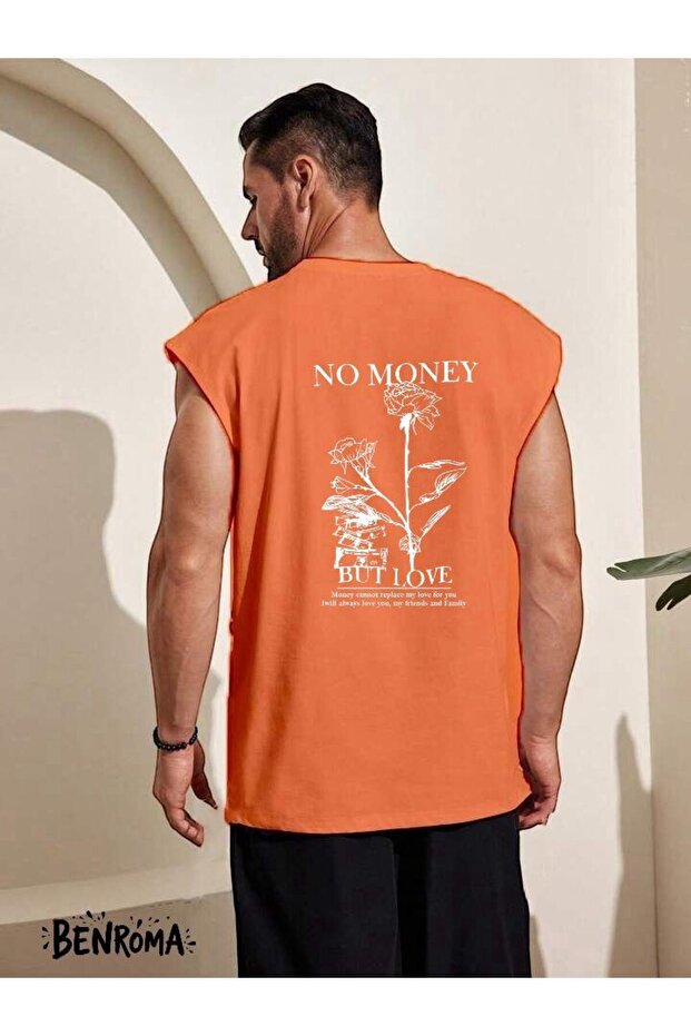 No Money but Love Printed Sleeveless T-Shirt