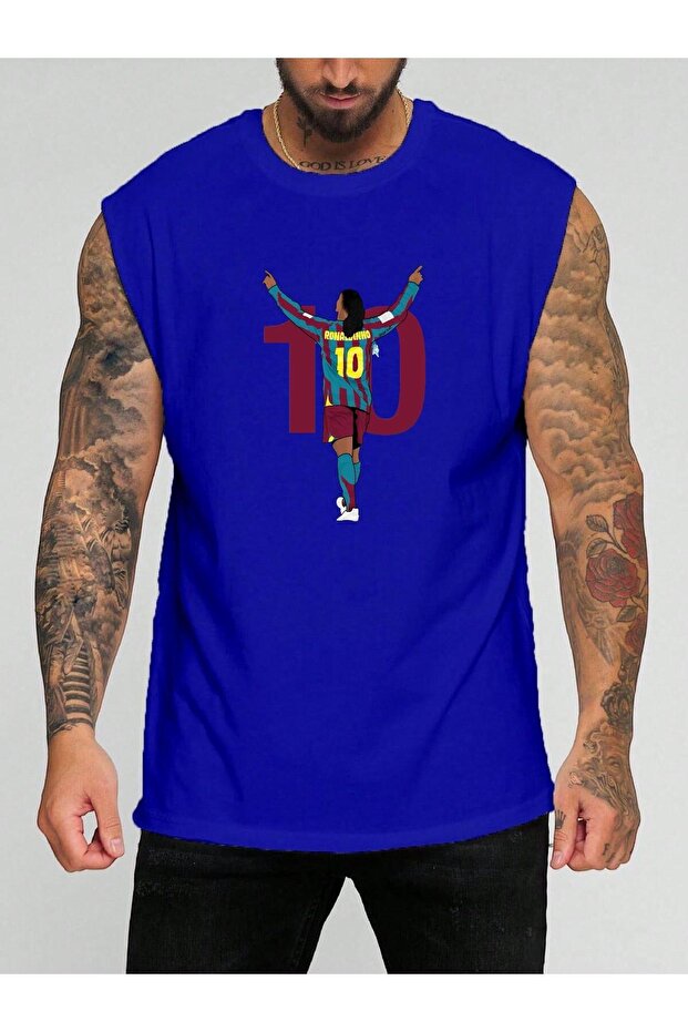 Football Player Printed Sleeveless T-Shirt