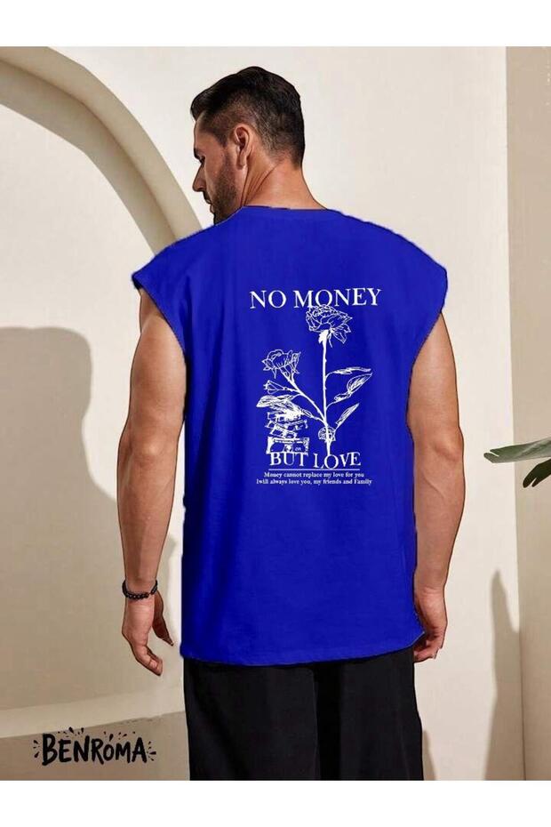 No Money but Love Printed Sleeveless T-Shirt