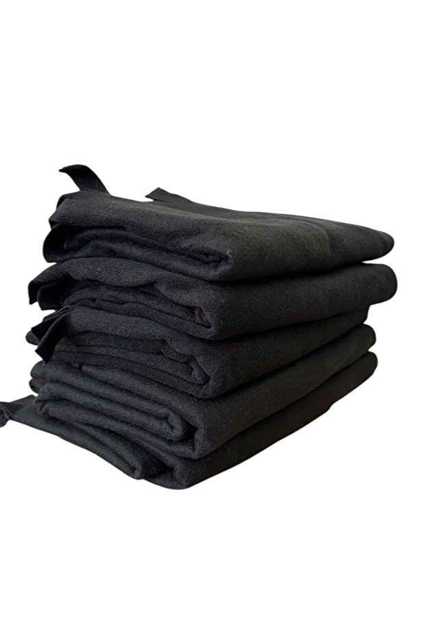 5-Pack Black Winter Fleece Soft Textured Shoulder Shal