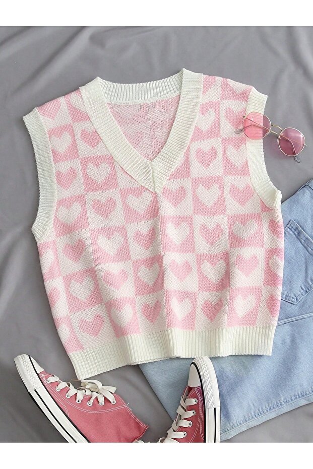 Women's Pink Powder Oversize Knitwear Sweater