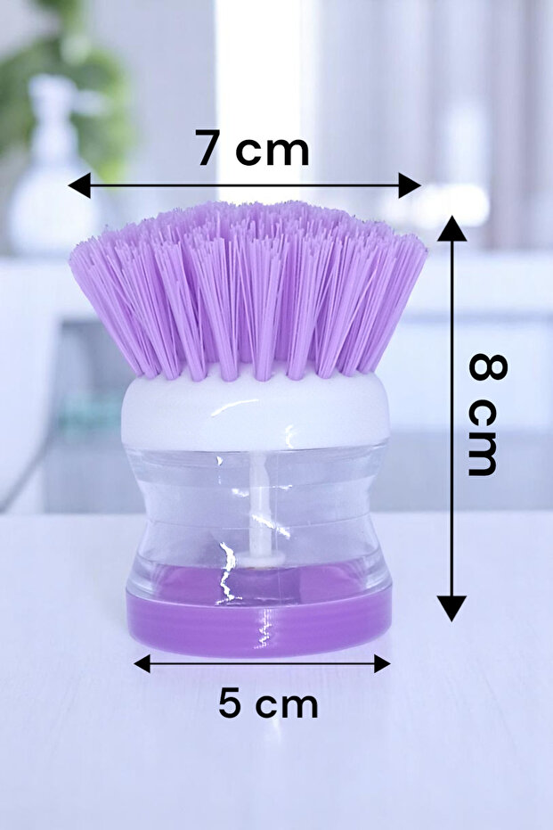 Sıvı Deterjan Hazneli Bulaşık Fırçası 1 Adet Hazneli Mutfak Banyo Lavabo Yıkama Fırçası - 4