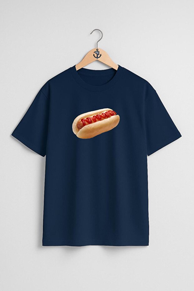 Oversize Sausage Hotdog Chest Design Unisex T-Shirt
