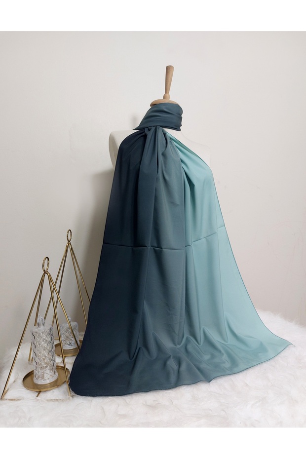 شال حريري من الشيفون الإيطالي موديل متدرج عالي الجودة - 2