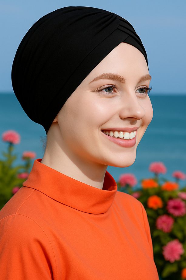 Tesettür Bone – Hızlı Kuruyan Deniz Bonesi ve Havuz Bonesi - 1