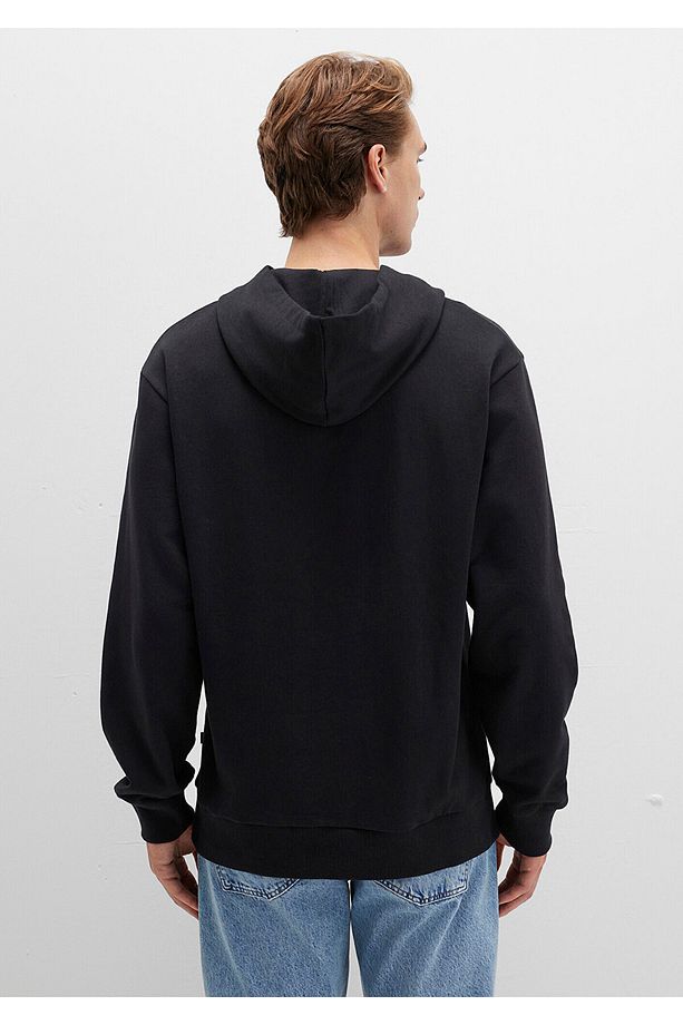 Kapüşonlu Siyah Sweatshirt 0S10417-900 - 4