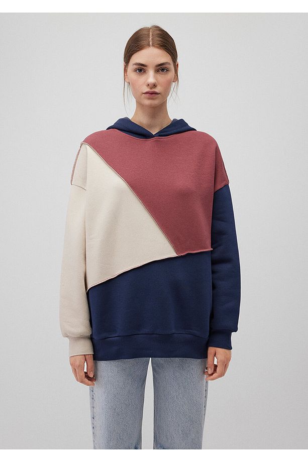 Color Block Kapüşonlu Sweatshirt 1S10170-70399 - 3