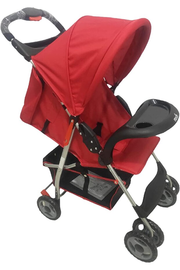 Bezik One Hand Fold Travel Stroller/Pram - Dark Red - 1