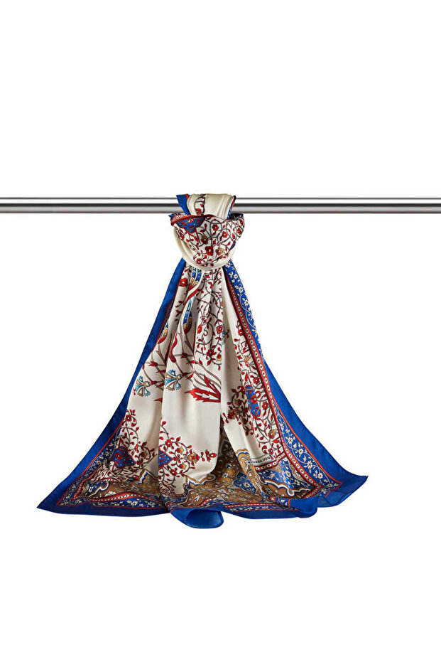 Saks Şamdan Desen Geniş İpeksi Fular - 3