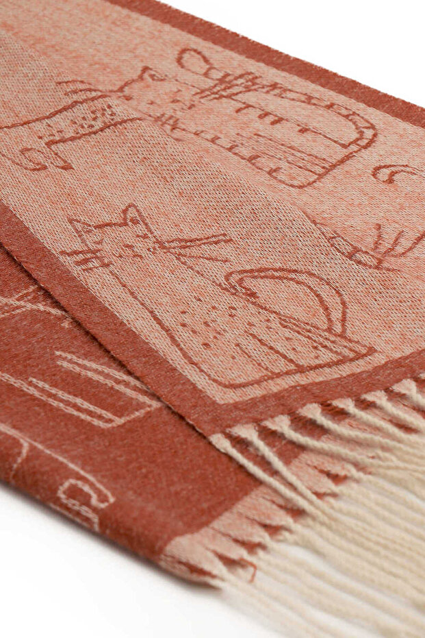 شال شتوي بنمط القطة القرفة - 4