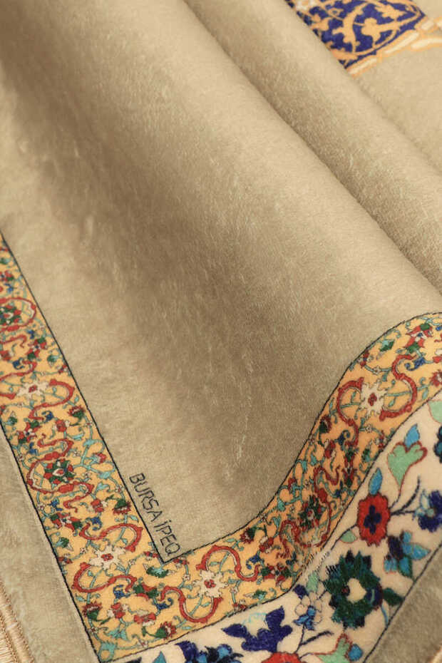 Bej Bambu Halı Seccade - 2