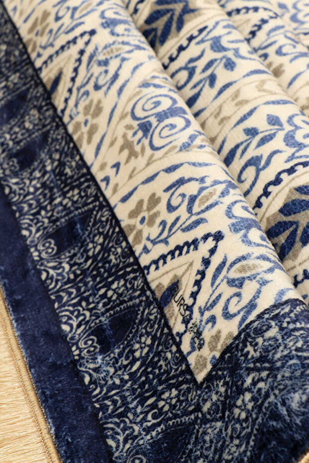 Lacivert Bambu Halı Seccade - 3