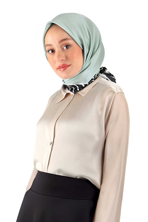 وشاح حريري - نمط خط النعناع - 2