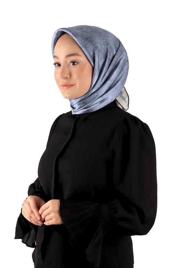 İndigo Fırça İpek Eşarp - 2