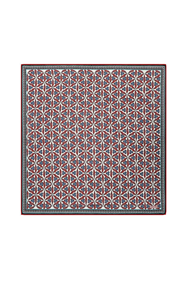 وشاح ناعم بنمط çintemani باللون الأحمر - 1