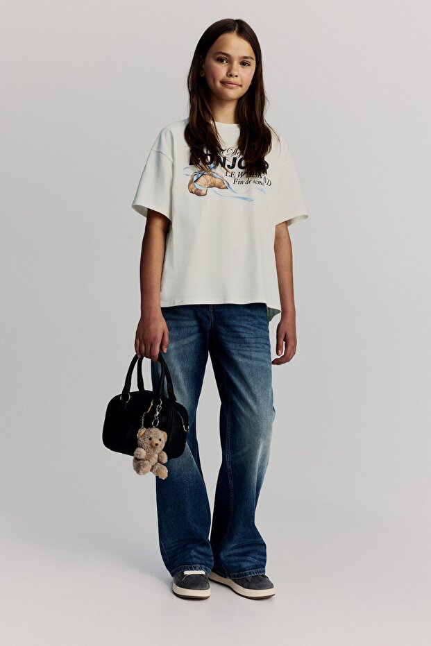 Pamuklu Oversize Tişört - 2