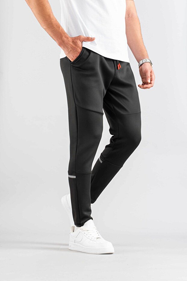 بنطال رياضي أسود للرجال - 1