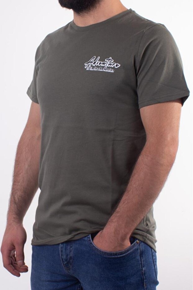Sn-747 Amari Khaki Daily Men's Crew Neck T-Shirt