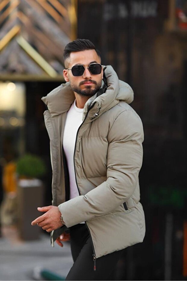 سترة منتفخة للرجال موديل كاكي قابلة للنفخ - 4