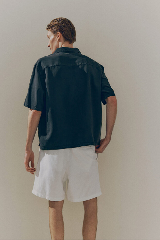 Keten Karışımlı Şort Relaxed Fit - 5