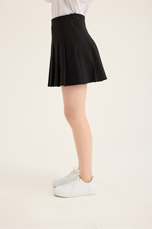 Pileli Mini Etek - 3