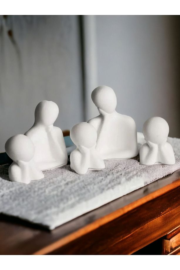 Aile Biblo Seti Üç Çocuklu Dekoratif Biblo Seti - 3