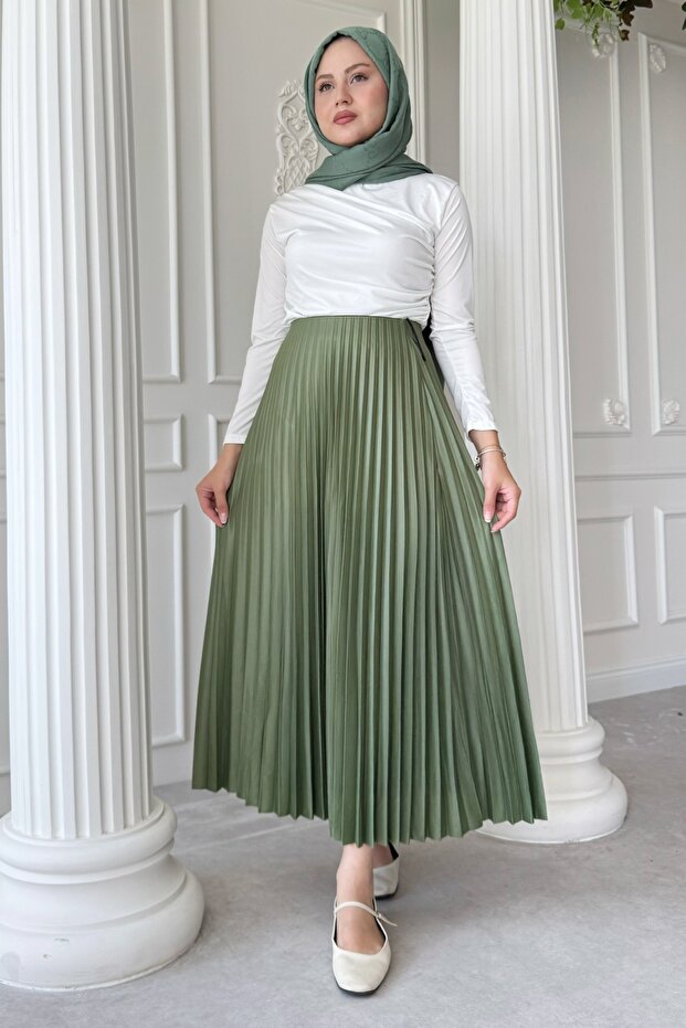 Fusta kaki plisată - 1