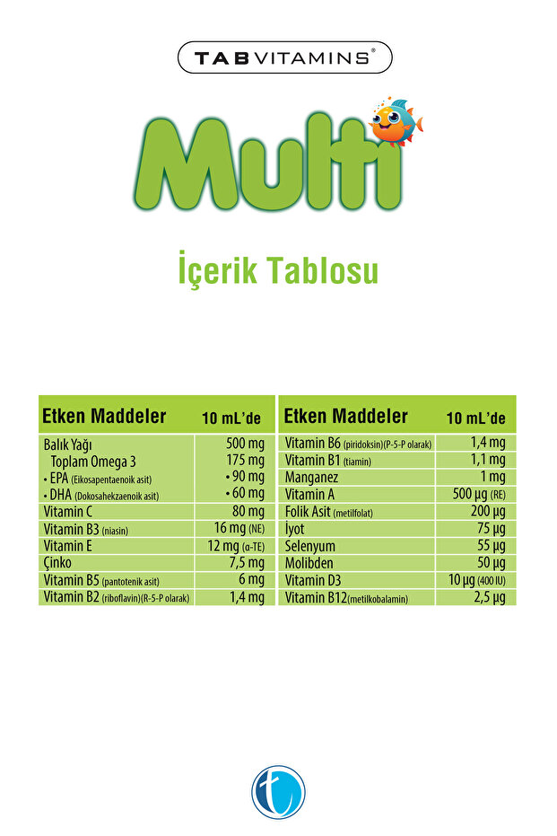 Multi 200 ml Multivitamin Multimineral Balık Yağı Omega 3 Şurup - 2