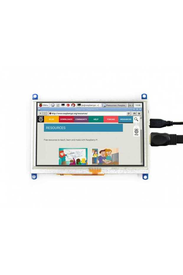 5 Inch HDMI Rezistif Dokunmatik LCD (Çoklu Sistem) - 800x480 (G) - 4