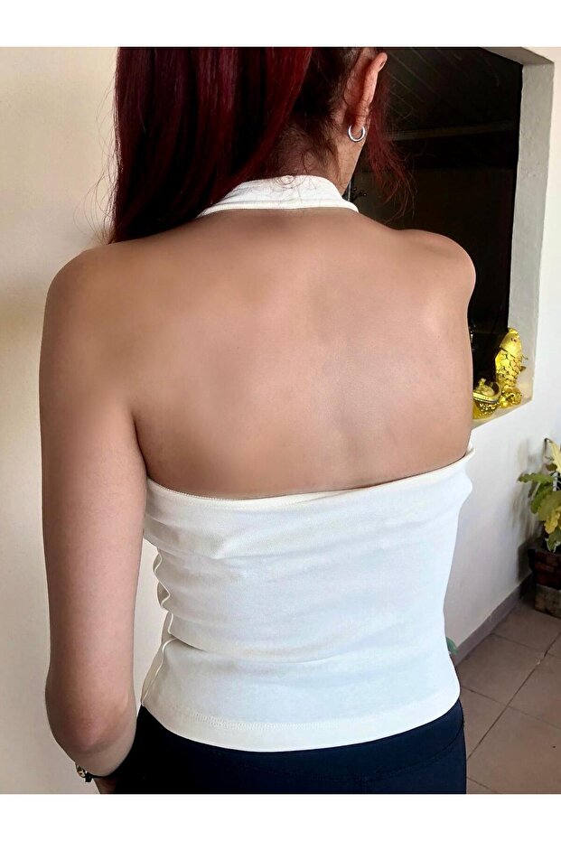 Boyundan Geçmeli Ribana Crop - 2