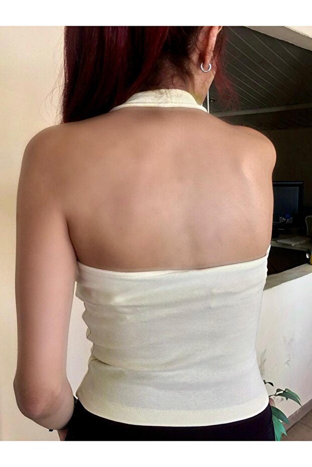 Boyundan Geçmeli Ribana Crop - 2