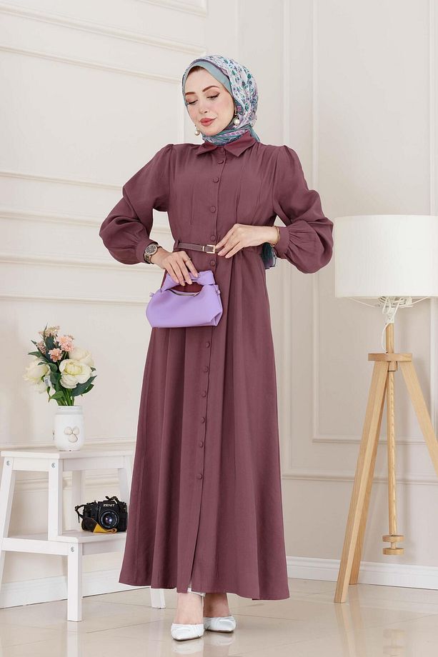Kemerli Elbise-gülkurusu - 3