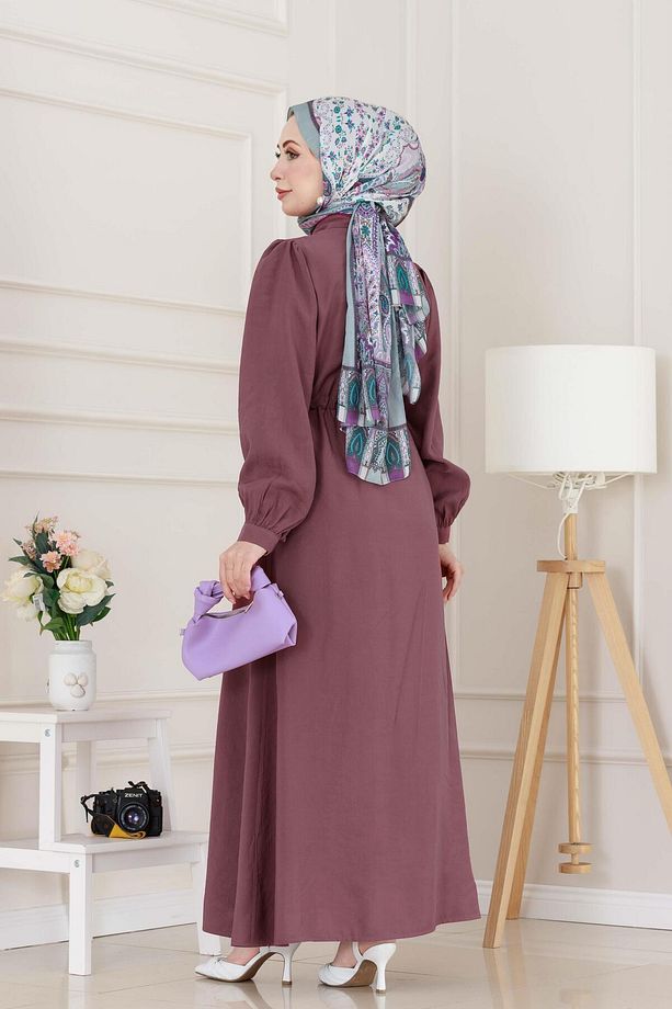 Kemerli Elbise-gülkurusu - 5