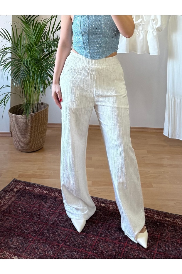 Krem Keten Pantolon