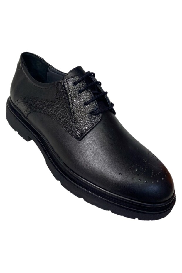Men's Black Genuine Leather Daily Classic Casual Shoes 360