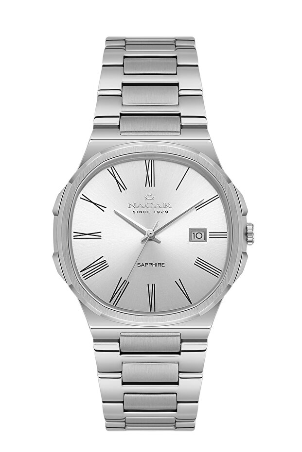Sapphire Glass Classic Silver Men's Wristwatch Nc33-298377-Awm